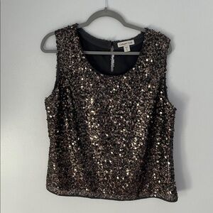 Coldwater Creek XL 16 sleeveless gold sequin tank